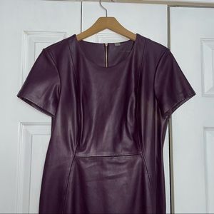 CALVIN KLEIN PURPLE LEATHER DRESS SIZE 10